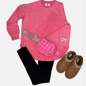 Simply Southern Quilted Puffer Puff Belt Bag Black Pink Mocha NEW